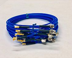 Blue Flex cable assembly SSMC female to SMA male, RG405